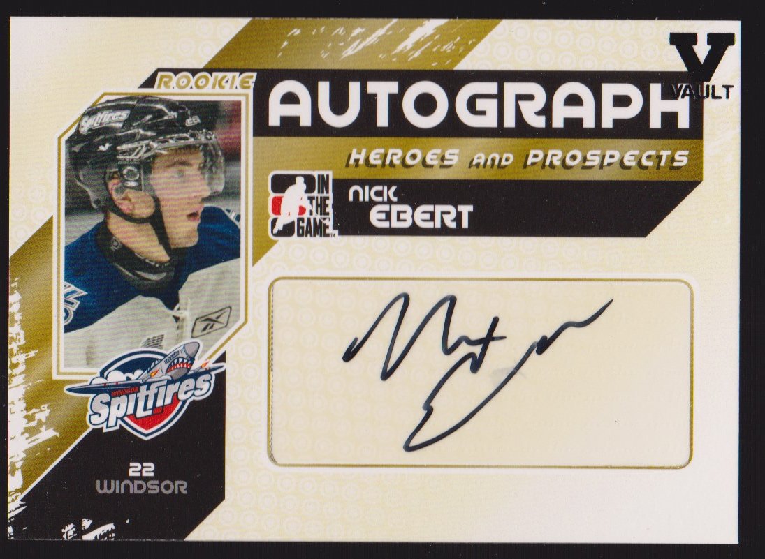 2010-11 ITG Heroes and Prospects Autographs #ANE Nick Ebert (image for) 2010-11 ITG Heroes and Prospects Autographs #ANE Nick Ebert